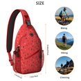 thumbnail image 3 of Lightweight Watermelon Print Travel Sling Backpack, Cute Tropical Fruit Pattern with Geometric Design, Durable Crossbody Bag for Beach and Summer Events, 3 of 6