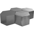 thumbnail image 1 of Meridian Furniture Hexagon Brushed Chrome 4 Piece Modular Coffee Table, 1 of 3