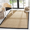 thumbnail image 1 of Safavieh Natural Fiber Collection NF114C Border Basketweave Seagrass Area Rug, 4' x 6', Black, 1 of 6