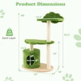 thumbnail image 3 of Costway 38" Cute Cat Tree Cat Condo Furniture with Fully Wrapped Sisal Scratching Posts, 3 of 10