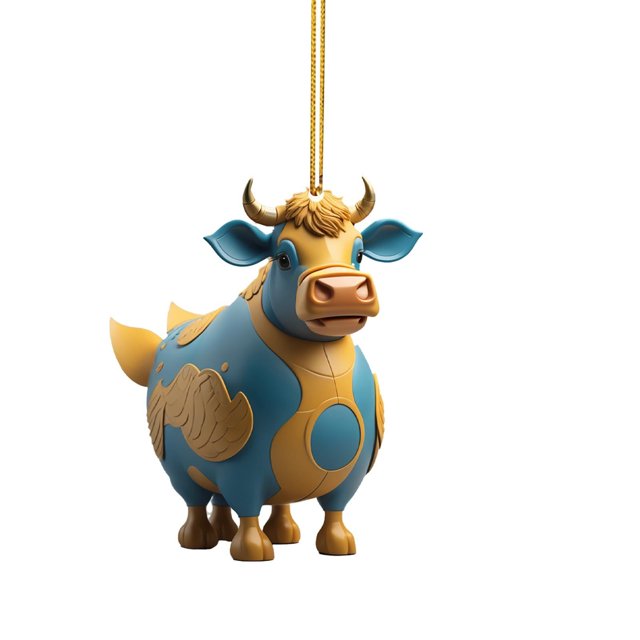 Meitianfacai Cute Cow Car Pendant Home Tree Decoration, Christmas Tree Ornament, Home Decor 1PC