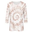 thumbnail image 5 of RXIRUCGD T-shirt Mode Imprimé Col Rond Manches 3/4 pour Femme, Kaki, Taille: m, 5 of 5