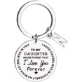 thumbnail image 1 of CHUANK Clearance To My Daughter Message Keychain Stainless Steel Initial Last Name 26 Letter Family Inspirational Keychain Gift, 1 of 2