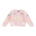 thumbnail image 1 of Kids Sweater  Heart Patterns  Neck Long Sleeve Cardigan Knitwear for Fall Winter  1-9 Years, 1 of 7