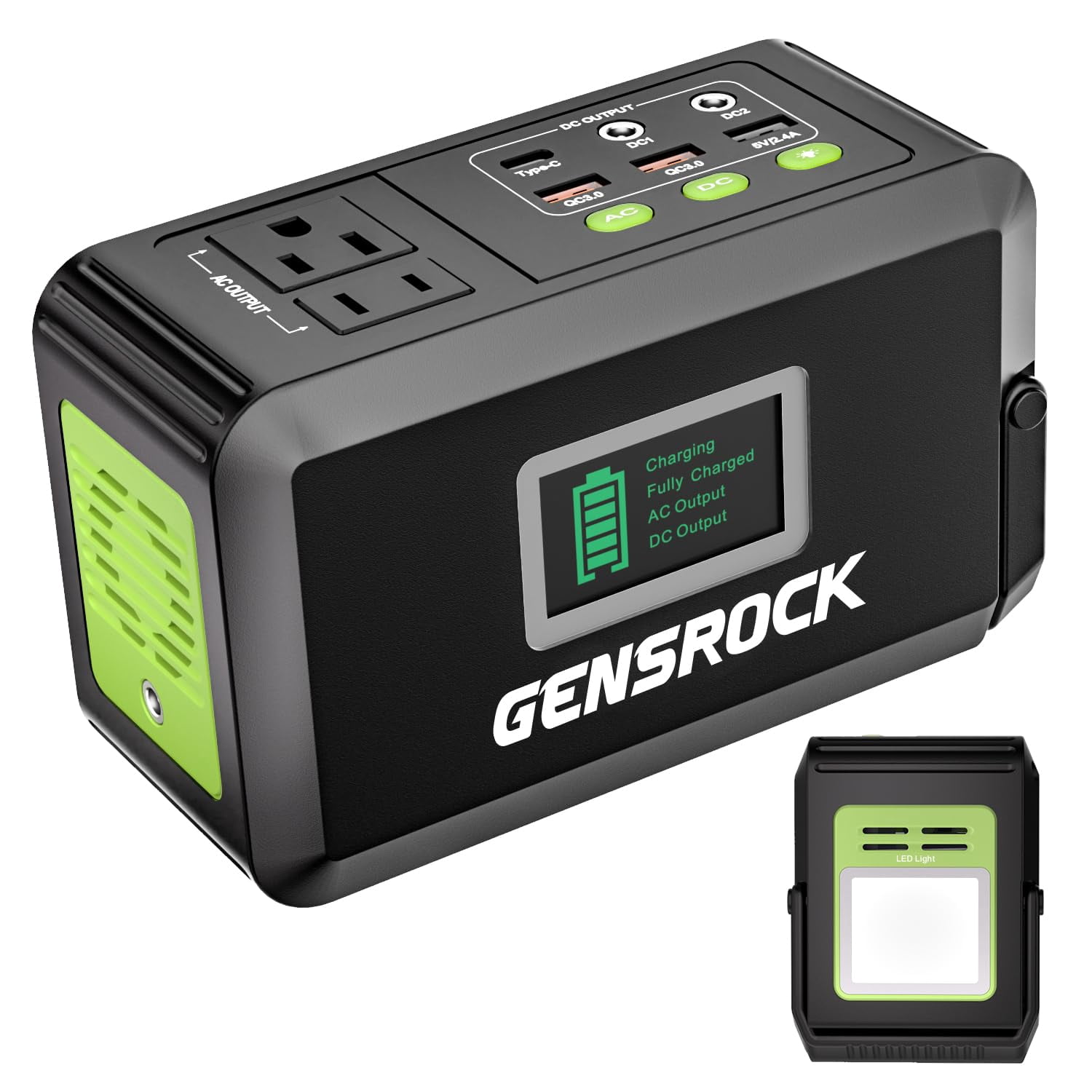 GENSROCK Portable Power Bank, 24,000mAh Portable Laptop Charger with 150W Peak AC Outlet, 8-Port Compatible with iPhone Series, M
