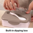 thumbnail image 4 of Boîte Bento à 2 Compartiments, Contenant Alimentaire Allant au Micro-Ondes, Couvercle Scellé Étanche, Préparation de Repas Compartimentée, Plateau-Repas de Bureau, Plat Portable avec Cuillère à Fourche, Plastique Écologique, 4 of 6