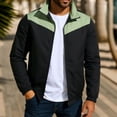 thumbnail image 1 of Yusimy Men's Lightweight Casual Bomber Jacket - Color Block Design Classic Varsity Style, 1 of 9