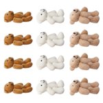 Mini Ours en peluche,12 Pcs Mini Étouffés Mini Ours à poupée Petits ours à l'avant-garde