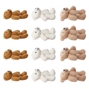 Mini Ours en peluche,12 Pcs Mini Étouffés Mini Ours à poupée Petits ours à l'avant-garde