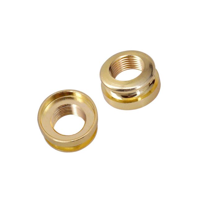 serony 2 Pieces Guitar Strap Lock Button Threaded Jack for Guitar Parts Gold