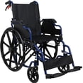 thumbnail image 1 of Foldable Wheelchair with 18-Inch Wide Seat, Flip Back Desk Arms and Swing Away Footrests, 220lb Weight Capacity, 1 of 8