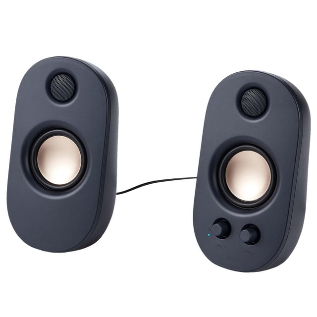 onn. Wired PC Stereo Speakers with 3.5 mm AUX Connector