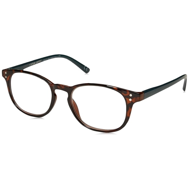 Foster Grant Lunettes de Lecture Rondes Elodie pour Femmes, Écaille Brune/transparente, 59 mm + 2,75