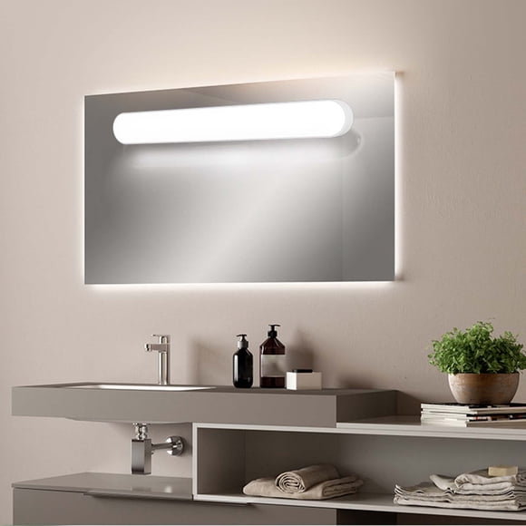 Dimmable 5W LED Mirror Light | 3 Color Adjustable Makeup Vanity Bar with 28 LEDs | 1800mAh Rechargeable Stick-On Magnetic Wall Mount | USB Type-C | Black/White | 30cm | 1 Piece