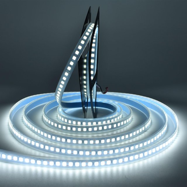 Bande Lumineuse LED czcpp-LED, 16.4 Pieds 600 Unités SMD 5054 LEDs (5050 Améliorées), 16000LM Bandes Lumineuses Flexibles 12V DC, Ruban LED, Décoration de Fête Intérieure Cuisine Maison DIY (Tube Étanche IP67, Froid)