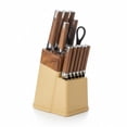 thumbnail image 3 of 13 Pcs Kitchen Knife Set With Block And Sharpener High Carbon Stainless Steel Cutlery Kitchen Knife Block Set Dishwasher Anti-Slip Handle Brown, 3 of 7