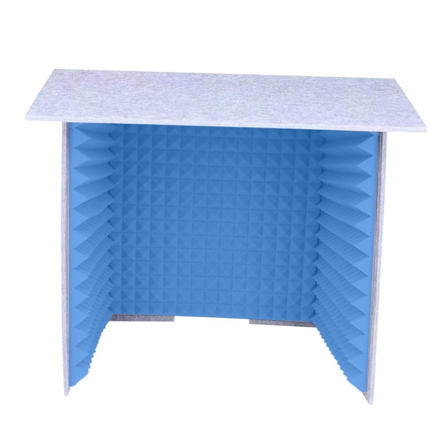 braveheart Soundproof Booth Studio Sound Recording Foam Panels Desktop Soundproof Cover Gray Blue 60x60cm