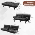 thumbnail image 4 of Costway Canapé-Lit Futon Convertible en Mousse Mémoire avec Accoudoirs Réglables Noir, 4 of 10