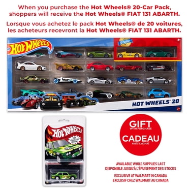 Hot Wheels Set of 20 Toy Sports & Race Cars in 1:64 Scale, Collectible Vehicles (Styles May Vary) Gift With Purchase Hot Wheels Fiat