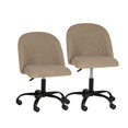 thumbnail image 3 of Linon Stormy Adjustable Swivel Office Chair Black Metal Base in Beige Fabric, 3 of 18