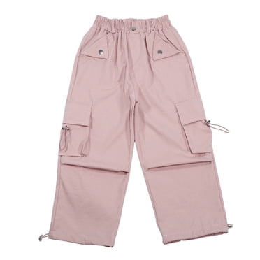 YOUSNH Girl Kids' Sports Casual Pants Loose Soft Straight Fashion Leg Wide Leg Pants Girls Pants Pink 9-10 Years