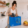 thumbnail image 3 of Walmart Large Reusable Shopping Bag, Grocery Tote Bag with Double Handles, Blue, 3 of 9