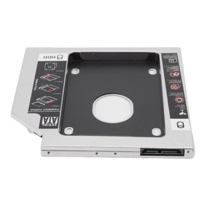 2.5in HDD Caddy Bay, Wear Resistant Aluminum Alloy  To  2nd SSD HDD Hard Drive Caddy DIY Installation  For Laptop