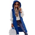 thumbnail image 1 of Bellella Manteau Femme Sans Manches Veste Gilet Simple à Capuche Col à Capuche Extérieur Bleu L, 1 of 3