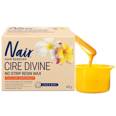 Nair Cire Divine Microwave No Strip Resin Wax for Legs & Body, Tahitian Gardenia, 400g