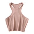 thumbnail image 1 of AherBiu Workout Tops for Women Racerback Sleeveless Cropped Ribbed Tank Top Crewneck Slim Yoga Cami Shirt, 1 of 3