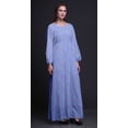 thumbnail image 4 of Bimba Robe Maxi à Manches Longues pour Femmes en Georgette Mousse Imprimée de Trèfles et de Fleurs, Taille Élastique - XX-Grand, 4 of 5