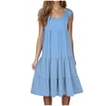 thumbnail image 1 of Robes d'Été pour Femmes 2025 en Liquidation Robes d'Été pour Femmes 2025 Robe Débardeur Sans Manches Robe de Plage Vacances Robe d'Été Robe à Étages Robes Fluides Mini Robes Courtes d'Été Nouvelles Bleu Ciel 4TG, 1 of 1