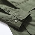 thumbnail image 5 of RXIRUCGD Chemises pour Hommes Décontractées Unies à Col Rabattu, Multiples Poches, Boutons, Cardigan à Manches Longues, Vert Armée, Taille : 5TG, 5 of 5