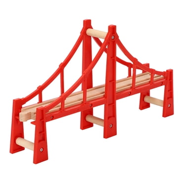 KAKOWELY Voies Ferrées en Bois Jouets Ferroviaires Pont Surpasser Modèle Ensemble de Jouets,12.76"X7.48"X2.52 Pouces