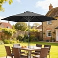 thumbnail image 2 of Outsunny Patio Sun Umbrella, Outdoor Parasol with 6 Ribs, Black, 2 of 10