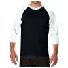 thumbnail image 1 of OJinShaWanO Chemises Blanches pour Hommes Chemise de Baseball à Manches 3/4 pour Homme Chemises Décontractées T-Shirt Raglan, 1 of 3