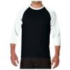 OJinShaWanO Chemises Blanches pour Hommes T-Shirt de Baseball à Manches 3/4 pour Homme Chemises Décontractées Tee Raglan. Ce T-Shirt Présente un Torse Noir avec des Manches Raglan Blanches 3/4, Alliant style Décontracté et Confort. Fabriqué à Partir d'Un Mélange de Tissu Respirant et durable, Résiste aux Plis et Maintient un style Frais Toute la Journée. Conçu pour une Coupe Amincissante, Il Est Idéal pour les Sorties Décontractées Ou les Contextes Semi-Formels.