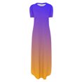 thumbnail image 4 of Yuyuzo Robe Maxi pour Femmes Été à Manches Courtes Plage Longue Robe d'Été Dégradé T-Shirts Robes avec Poches, 4 of 5