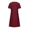 thumbnail image 5 of Gspmoly Robes Grande Taille pour Femmes aux Formes, Nouvelle Robe d'Été Décontractée pour Femmes à Col Rond, Couleur Unie, Ample, Plissée à la Poitrine, à Manches Courtes, Robe de Soirée pour Femmes jusqu'à 70 % de Rabais, 5 of 5