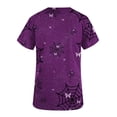 thumbnail image 4 of RKSTN Women Tops Short Sleeve V-neck Tops Working Uniform Halloween Printed with Pockets Blouse Scrub Tops, 4 of 5