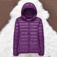thumbnail image 4 of Packable down Jacket, Lightweight Hooded Puffer, White Duck down Coat Purple Xl , Coat, 4 of 4