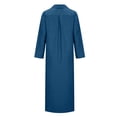 thumbnail image 4 of cfhntfmh Robes Maxi pour Femmes Décontractées d'Automne à Col, Manches Longues, Chemises Boutonnées, Robe Douce en Coton et Lin, 4 of 5