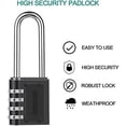 thumbnail image 4 of Dvkptbk Password Lock 2PCS Combination Padlock Long Shackle Lock 4 Digit Resettable Combination Lock Password Lock, 4 of 8