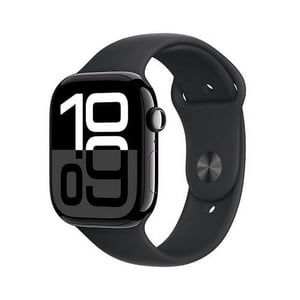 Restauré Apple montre Series 10 [GPS 46mm] Smartwatch avec boîtier en aluminium Jet Black et bande de sport noir S/M - Foire rénovée
