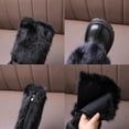 thumbnail image 4 of DHFJKG Girls Boots Mid Calf Boots With Zipper Fuzzy Lining Leather Upper Round Toe Lug Sole Non Slip Booties For Cold Weather Winter Gear Versatile Shoes, 4 of 8