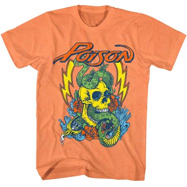 Poison Snake Skull Cantaloupe Heather Adult T-Shirt L