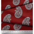 thumbnail image 3 of Soimoi Moss Georgette Fabric Paisley Block Print Fabric by The Yard 42 Inch Wide, 3 of 3