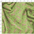 thumbnail image 4 of Soimoi Green polyester Crepe Fabric Footprints & Mouse Kids Print Fabric by Yard 42 Inch Wide, 4 of 5
