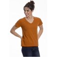 thumbnail image 1 of T-Shirts à Col en V pour Femmes (L, Camel), 1 of 2