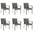 thumbnail image 2 of vidaXL 7 Piece Garden Dining Set with Cushions Black and Grey Poly Rattan, 2 of 5